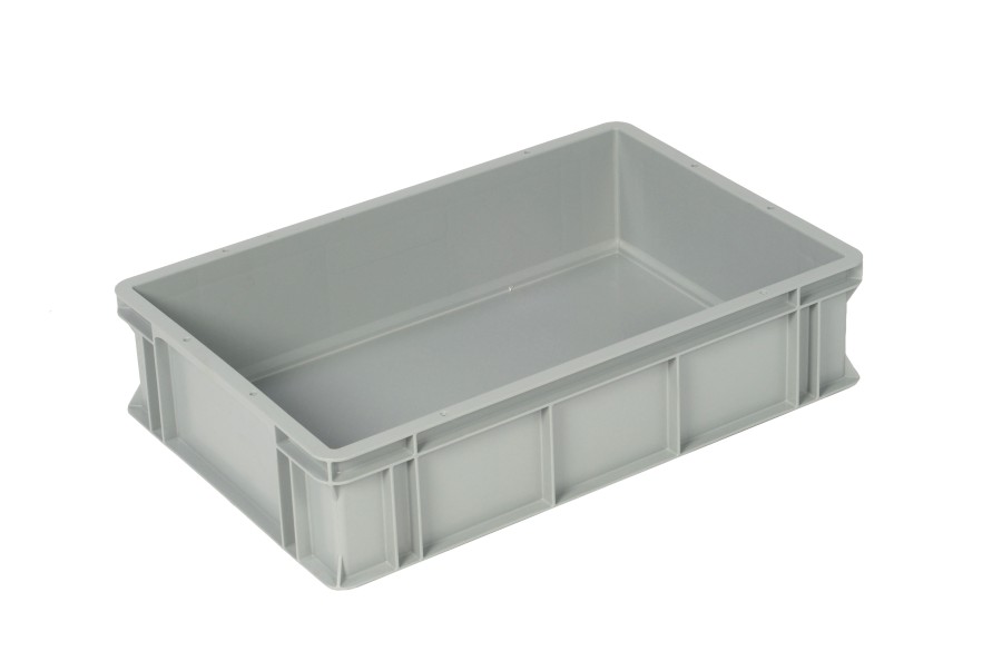 Přepravka Logiline 6413.007.971 šedá, UÚ, uzavřená, ploché dno