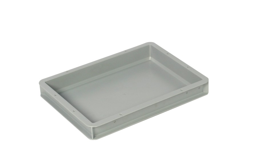 Přepravka Logiline 4304.007.971 šedá, UÚ, uzavřená, ploché dno