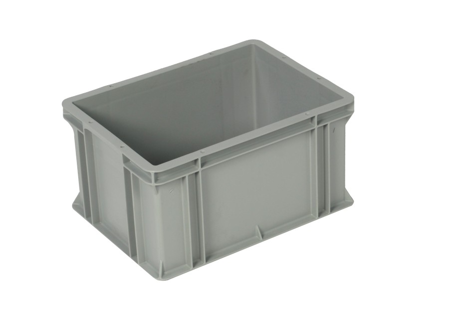 Přepravka Logiline 4320.007.971 šedá, UÚ, uzavřená, ploché dno