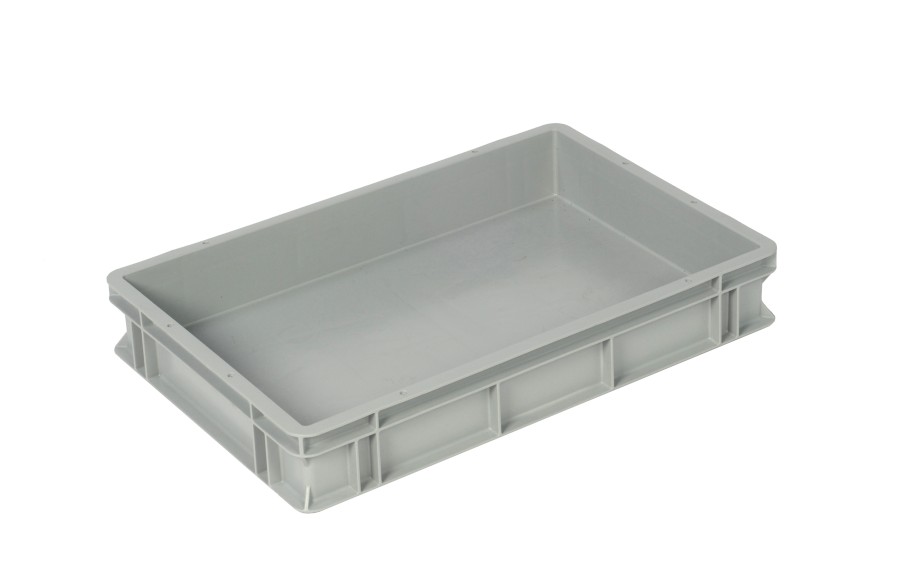 Přepravka Logiline 6408.007.971 šedá, UÚ, uzavřená, ploché dno