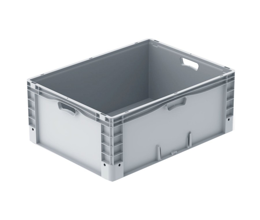 Přepravka Basicline plus BP8632/0310 šedá, UÚ, hladké dno, uzavřená